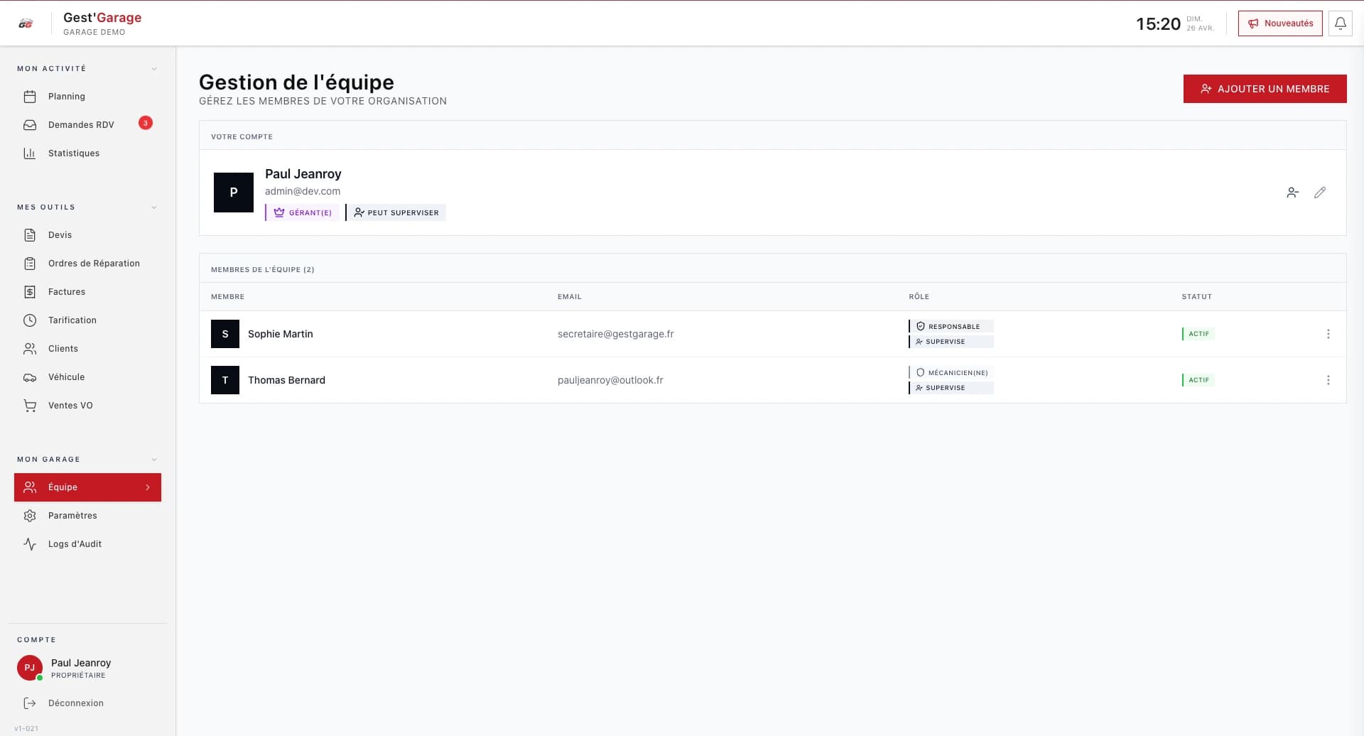 Votre équipe et vos clients centralisés